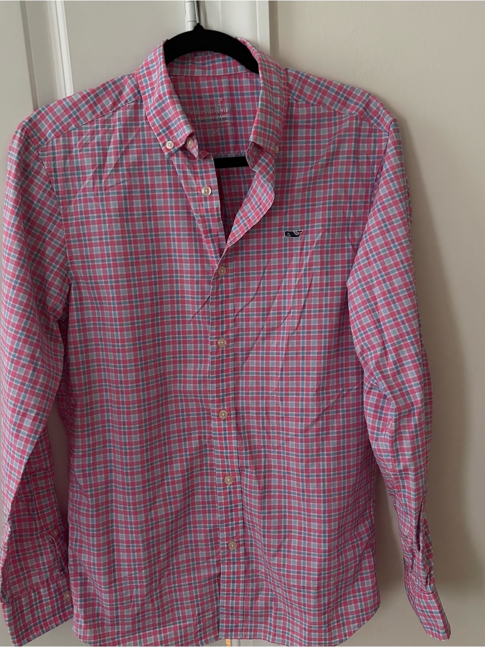 Vineyard Vines Pink and Blue Plaid Button-Down Shirt